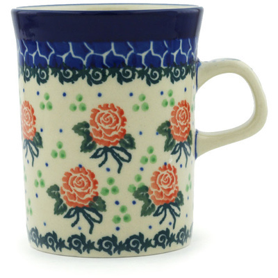 Polish Pottery Mug 8 oz Rose Field