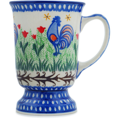 Polish Pottery Mug 8 oz Spring Chickens UNIKAT