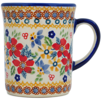 Polish Pottery Mug 8 oz Summer Bouquet UNIKAT