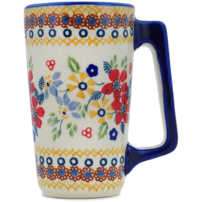 Polish Pottery Mug 8 oz Summer Bouquet UNIKAT