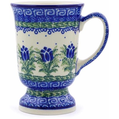 Polish Pottery Mug 8 oz Tulip Motif UNIKAT