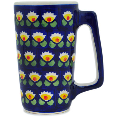 Polish Pottery Mug 8 oz Waterlily