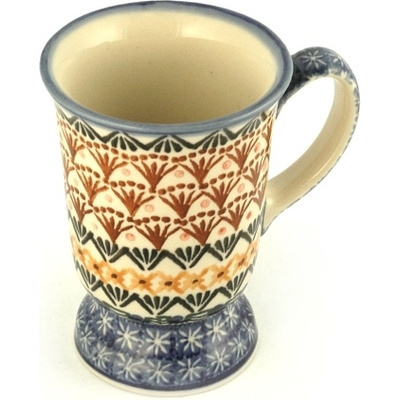 Polish Pottery Mug 8 oz Winter Meadow UNIKAT