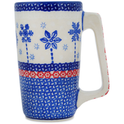 Polish Pottery Mug 8 oz Winter Sights UNIKAT