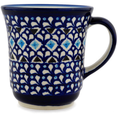 Polish Pottery Mug 9 oz Blue Diamond Dream