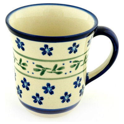 Polish Pottery Mug 9 oz Daisy Field