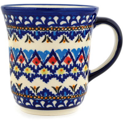 Polish Pottery Mug 9 oz Poppy Kaleidoscope UNIKAT