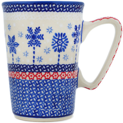 Polish Pottery Mug 9 oz Winter Sights UNIKAT