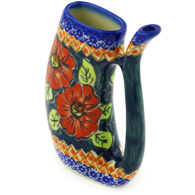 Polish Pottery Mug with Straw 10 oz Autumn Poppies UNIKAT