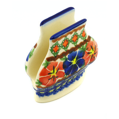 Polish Pottery Napkin Holder 3-inch Paradise Poppy