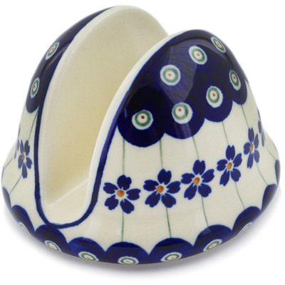 Polish Pottery Napkin Holder 4&quot; Flowering Peacock