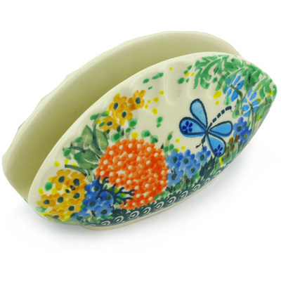 Polish Pottery Napkin Holder 5&quot; Garden Delight UNIKAT