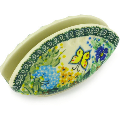 Polish Pottery Napkin Holder 5&quot; Spring Garden UNIKAT