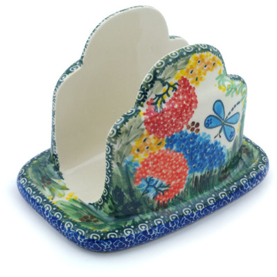 Polish Pottery Napkin Holder 7&quot; Garden Delight UNIKAT