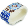 Polish Pottery Napkin Ring 3&quot; Brown And Blue Beauty UNIKAT