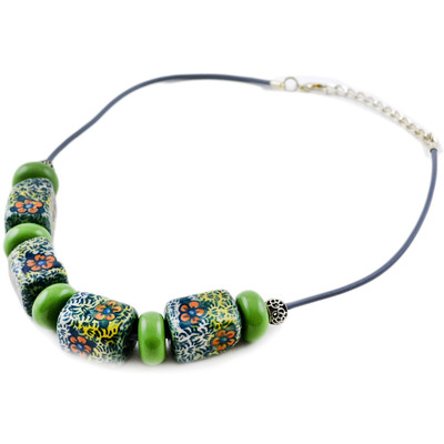 Polish Pottery Necklace 25&quot;