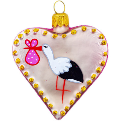 Polish Pottery Ornament Heart 3&quot; My First Xmas