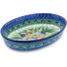 Polish Pottery Oval Baker 11&quot; Splendid Meadow UNIKAT