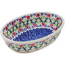 Polish Pottery Oval Baker 7&quot; Rings Of Happiness