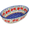 Polish Pottery Oval Baker 7&quot; Seeds Of Summer UNIKAT