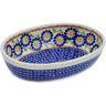 Polish Pottery Oval Baker 7&quot; Spring Yellow Posey