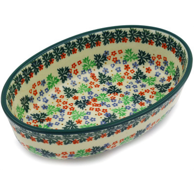 Polish Pottery Oval Baker 8&quot;