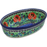 Polish Pottery Oval Baker 8&quot; Playful Poppy UNIKAT