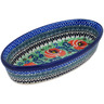 Polish Pottery Oval Baker 8&quot; Playful Poppy UNIKAT