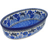 Polish Pottery Oval Baker 8&quot; Royal Garden UNIKAT