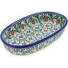 Polish Pottery Oval Baker 8&quot; Strawberries And Cream UNIKAT