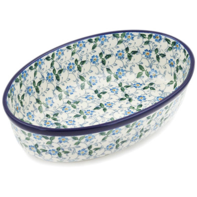 Polish Pottery Oval Baker 8&quot; Summer Wind