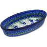 Polish Pottery Oval Baker 8&quot; Tulip Motif UNIKAT