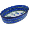 Polish Pottery Oval Baker 8&quot; Tulip Motif UNIKAT