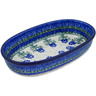 Polish Pottery Oval Baker 8&quot; Tulip Motif UNIKAT