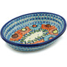 Polish Pottery Oval Bowl 12&quot; Bold Poppies