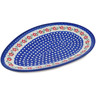 Polish Pottery Oval Platter 10&quot; Blossom Dots