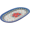 Polish Pottery Oval Platter 10&quot; Pink Forget Me Not UNIKAT