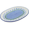 Polish Pottery Oval Platter 10&quot; Water Tulip