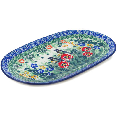 Polish Pottery Oval Platter 10&quot; Window Views UNIKAT