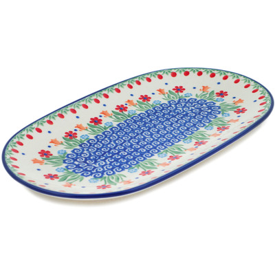 Polish Pottery Oval Platter 11&quot; Babcia&#039;s Garden