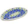 Polish Pottery Oval Platter 11&quot; Bluebell Mosaic