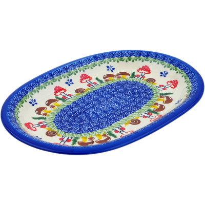 Polish Pottery Oval Platter 11&quot; Gardens In Poland