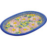 Polish Pottery Oval Platter 11&quot; Pink Delight