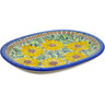 Polish Pottery Oval Platter 11&quot; Yellow Petal Bliss