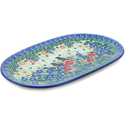 Polish Pottery Oval Platter 12&quot; Window Views UNIKAT