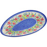 Polish Pottery Oval Platter 13&quot; Bloom Bells UNIKAT