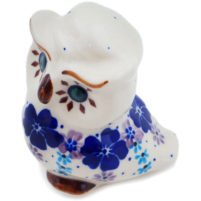 Polish Pottery Owl Figurine 3&quot; The Floral Wish