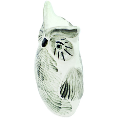 faience Owl Figurine 37&quot; Red