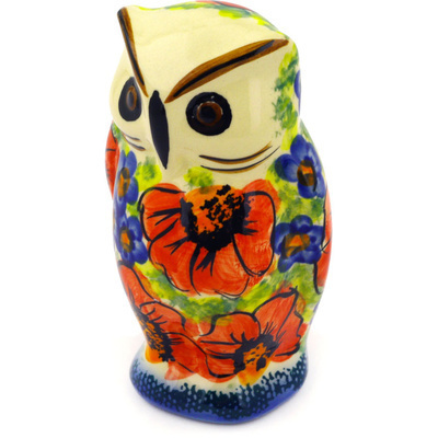 Polish Pottery Owl Figurine 4&quot; UNIKAT