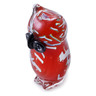 Glass Owl Figurine 6&quot; Red